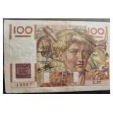 1946 FRANCE 100 FRANC NOTE 1946 FRANCE 100 FRANC NOTE