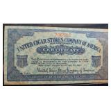 UNITED CIGAR STORES CO. OF AMERICA CERTIFICATE UNITED CIGAR STORES CO. OF AMERICA CERTIFICATE