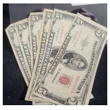 (6) RED SEAL $5 NOTES (6) RED SEAL $5 NOTES