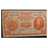 1943 WWII NETHERLANDS 50 CENT NOTE 1943 WWII NETHERLANDS 50 CENT NOTE