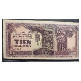 WWII JAPANESE INVASION 10 GULDEN NOTE WWII JAPANESE INVASION 10 GULDEN NOTE