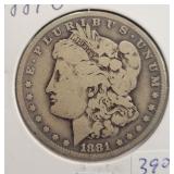 1881-O MORGAN SILVER DOLLAR 1881-O MORGAN SILVER DOLLAR