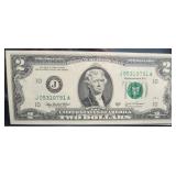 2003-A GREEN SEAL $2 NOTE - APPEARS TO BE UNC 2003-A GREEN SEAL $2 NOTE - APPEARS TO BE UNC