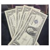 (4) 1957-A $1 SILVER CERTIFICATES - SEQUINTIAL (4) 1957-A $1 SILVER CERTIFICATES - SEQUINTIAL