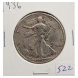 1936 WALKING LIBERTY HALF DOLLAR 1936 WALKING LIBERTY HALF DOLLAR