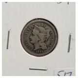 1865 THREE CENT NICKEL 1865 THREE CENT NICKEL