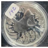 2021 GREAT WHITE SHARK - 1 OZ SILVER ROUND 2021 GREAT WHITE SHARK - 1 OZ SILVER ROUND
