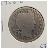 1906-D BARBER HALF DOLLAR 1906-D BARBER HALF DOLLAR