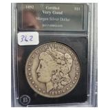 1892-O MORGAN SILVER DOLLAR - CERTIFIED VERY GOOD 1892-O MORGAN SILVER DOLLAR - CERTIFIED VERY GOOD