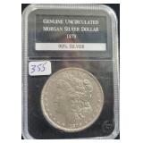 1879 MORGAN SILVER DOLLAR - PCS: GENUINE UNC 1879 MORGAN SILVER DOLLAR - PCS: GENUINE UNC
