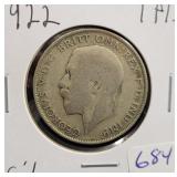 1922 BRITISH SILVER FLORIN 1922 BRITISH SILVER FLORIN