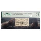 3 CENTS - THIRD ISSUE FRACTIONAL CURRENCY - PMG: 3 CENTS - THIRD ISSUE FRACTIONAL CURRENCY - PMG:
