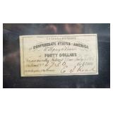 1861 CONFEDERATE STATES OF AMERICA FORTY DOLLAR 1861 CONFEDERATE STATES OF AMERICA FORTY DOLLAR