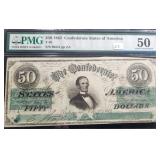 $50 - 1862 CONFEDERATE STATES OF AMERICA - PMG: $50 - 1862 CONFEDERATE STATES OF AMERICA - PMG: