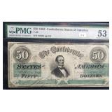 $50 - 1862 CONFEDERATE STATES OF AMERICA - PMG: $50 - 1862 CONFEDERATE STATES OF AMERICA - PMG: