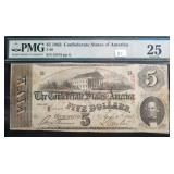 $5 - 1863 CONFEDERATE STATES OF AMERICA - PMG: $5 - 1863 CONFEDERATE STATES OF AMERICA - PMG: