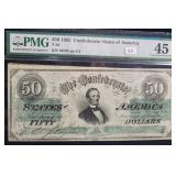 $50 - 1862 CONFEDERATE STATES OF AMERICA - PMG: $50 - 1862 CONFEDERATE STATES OF AMERICA - PMG: