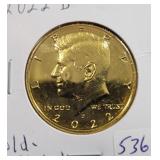 2022-D KENNEDY HALF DOLLAR - GOLD PLATED 2022-D KENNEDY HALF DOLLAR - GOLD PLATED