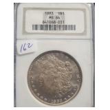 1883 MORGAN SILVER DOLLAR - NGC GRADED: MS64 1883 MORGAN SILVER DOLLAR - NGC GRADED: MS64
