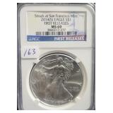 2014(S) SILVER EAGLE - NGC GRADED: MS69 - FIRST 2014(S) SILVER EAGLE - NGC GRADED: MS69 - FIRST
