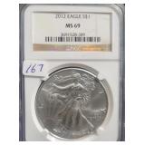 2012 SILVER EAGLE - NGC GRADED: MS69 2012 SILVER EAGLE - NGC GRADED: MS69
