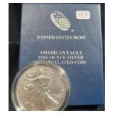 2017 SILVER EAGLE - UNC - W/BOX AND COA 2017 SILVER EAGLE - UNC - W/BOX AND COA