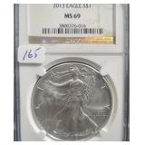 2013 SILVER EAGLE - NGC GRADED: MS69 2013 SILVER EAGLE - NGC GRADED: MS69