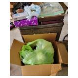 CLOTHES HAMPER, FRAMED PICTURES, ETC.