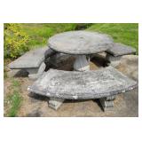 CONCRETE PICNIC TABLE W/3 CONCRETE BENCHES