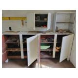 (2) WORK TABLES W/BENCH GRINDERS, WHITE