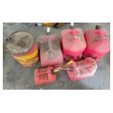 6 ASSORTED GAS CANS