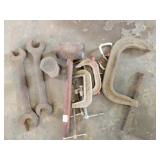 C-CLAMPS, WRENCHES AND HAMMER