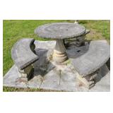CONCRETE PICNIC TABLE W/3 CONCRETE BENCHES