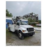 2000 Ford F750 Bucket Truck With Wire Roll 2000 Ford F750 Bucket Truck With Wire Roll