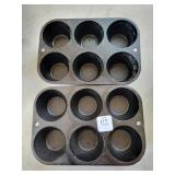 2 LODGE MUFFIN PANS - CAST IRON - NEW 2 LODGE MUFFIN PANS - CAST IRON - NEW