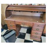 ROLL TOP DESK, OFFICE CHAIR AND PAPER SHREDDER ROLL TOP DESK, OFFICE CHAIR AND PAPER SHREDDER