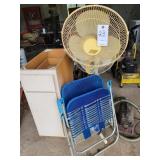 2 FLOOR FANS, VACUUM CLEANER, LAWN CHAIR AND 2 FLOOR FANS, VACUUM CLEANER, LAWN CHAIR AND