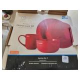 AMELIA DINNERWARE SET - 16 PC. - RED AMELIA DINNERWARE SET - 16 PC. - RED
