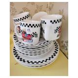 16 PC. SET OF NASCAR DINNERWARE BY GIBSON - 2002 16 PC. SET OF NASCAR DINNERWARE BY GIBSON - 2002