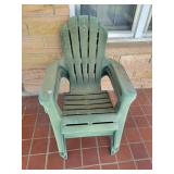 (3) ADIRONDACK STYLE PLASTIC LAWN CHAIRS (3) ADIRONDACK STYLE PLASTIC LAWN CHAIRS