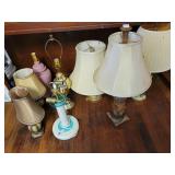 8 ASSORTED TABLE LAMPS - SOME WITHOUT SHADES 8 ASSORTED TABLE LAMPS - SOME WITHOUT SHADES
