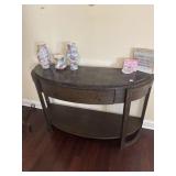 MARBLE TOP HALF MOON TABLE