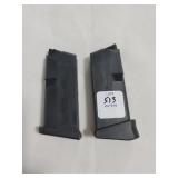 2 GLOCK 9 MM 6 ROUND MAGAZINES