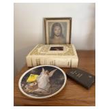 BIBLE , PICTURE AND SMALL BIBLE