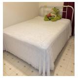 METAL QUEEN SIZE BED WITH BEDDING