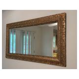 OIL ON BOARD & GOLD FRAMED MIRROR