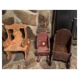 WOODEN CHAIR, DOLL SLEIGHS