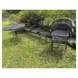 [7pc] WROUGHT IRON PATIO SET