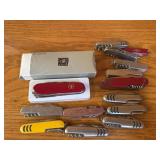 COLLECTION OF SWISS ARMY STYLE KNIVES
