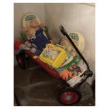 RED WAGON WITH CABBAGE PATCH TOYS